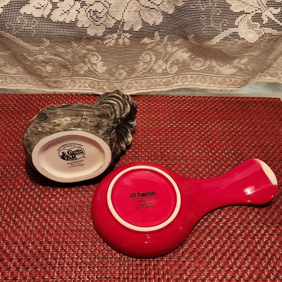 Cracker Barrel Kitchen Ceramic Rooster Scrubby Holder And Spoon